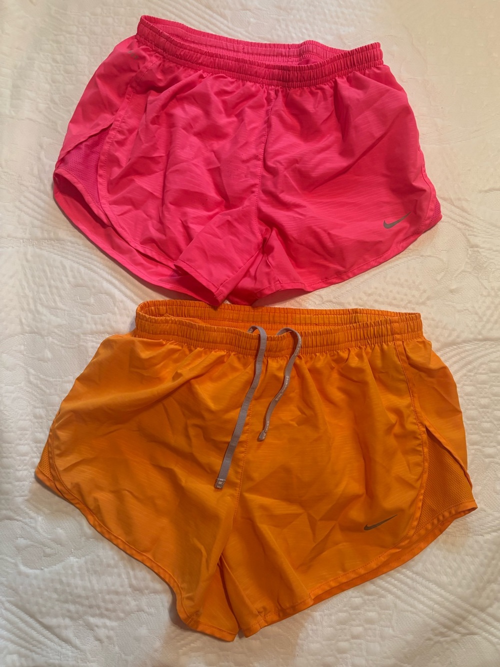 Nike Women’s Dri-FIT Running Shorts Bundle Size XS Pink Orange Athletic Shorts